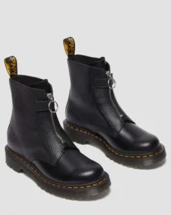 Botas 1460 Pascal en piel con cremallera in Negro
