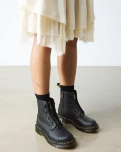 Botas 1460 Pascal en piel Nappa con cremallera in Negro
