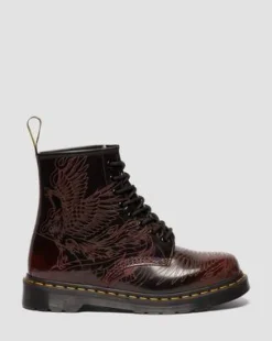 Botas 1460 Phoenix de piel Arcadia Rub Off in Rojo Cereza