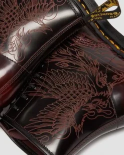 Botas 1460 Phoenix de piel Arcadia Rub Off in Rojo Cereza