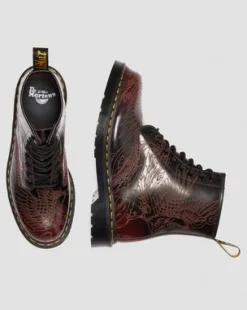 Botas 1460 Phoenix de piel Arcadia Rub Off in Rojo Cereza