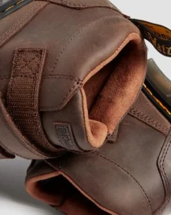 Botas Raffe de piel para junior con velcro in Marrón Oscuro