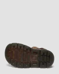 Botas Raffe de piel y ante para niños in Marrón Oscuro