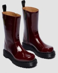 Botas Rejena de piel Laquered in Rojo Cereza