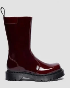 Botas Rejena de piel Laquered in Rojo Cereza