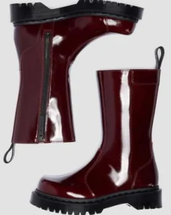 Botas Rejena de piel Laquered in Rojo Cereza