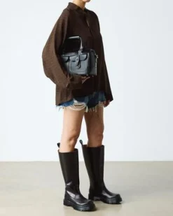 Botas Rejena Hi de piel Old Harness in Negro