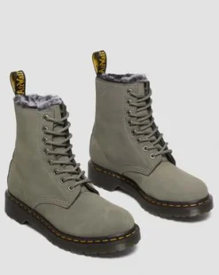 Botas 1460 Serena de piel Nobuk con forro sintético in Nickel Grey