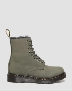 Botas 1460 Serena de piel Nobuk con forro sintético in Nickel Grey