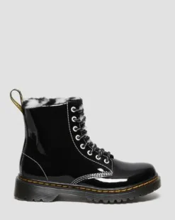 Botas 1460 Serena para niños en charol con forro in Negro