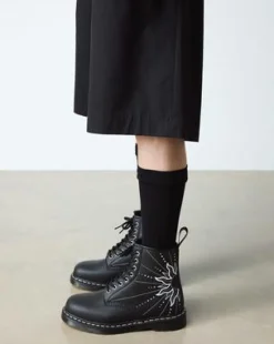 Botas 1460 Solar Flare de piel reacondicionada in Negro & Blanco