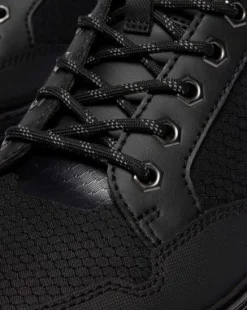 BOTAS UTILITARIAS COMBS TECH MK.02 DE PIEL Y LONA in Negro