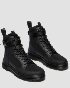 BOTAS UTILITARIAS COMBS TECH MK.02 DE PIEL Y LONA in Negro