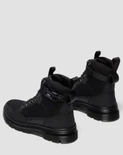 BOTAS UTILITARIAS COMBS TECH MK.02 DE PIEL Y LONA in Negro