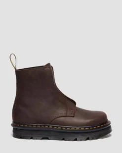 BOTAS ZEBZAG LACELESS DE PIEL in Marrón Oscuro