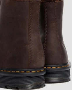 BOTAS ZEBZAG LACELESS DE PIEL in Marrón Oscuro
