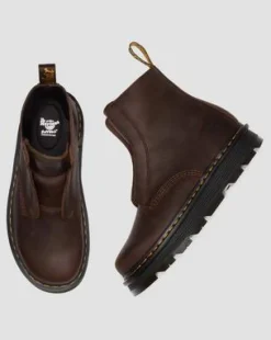 BOTAS ZEBZAG LACELESS DE PIEL in Marrón Oscuro