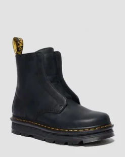 BOTAS ZEBZAG LACELESS DE PIEL in Negro