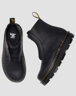 BOTAS ZEBZAG LACELESS DE PIEL in Negro