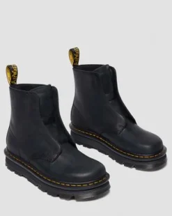 BOTAS ZEBZAG LACELESS DE PIEL in Negro