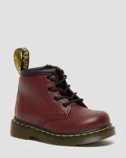 Botines 1460 de piel Softy T para bebé in Rojo Cereza