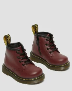 Botines 1460 de piel Softy T para bebé in Rojo Cereza