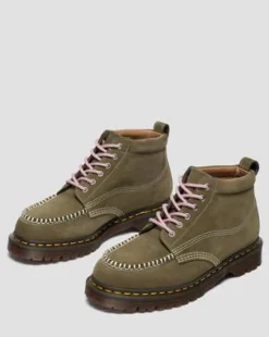 Botines Lowell Chukka Moc Toe de piel Nubuck in Verde Oliva