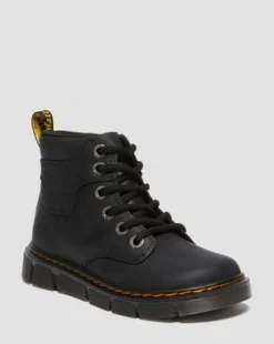 Botines Raffe de piel con tira para junior in Negro