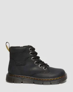 Botines Raffe de piel con tira para junior in Negro