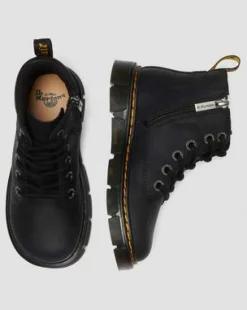 Botines Raffe de piel con tira para junior in Negro