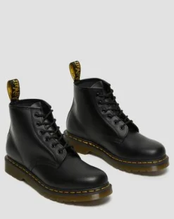 Botines 101 Yellow Stitch de piel Smooth in Negro