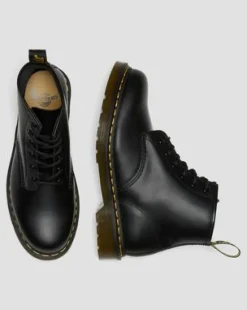 Botines 101 Yellow Stitch de piel Smooth in Negro