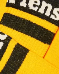 Calcetines Athletic con logo de mezcla de algodón ecológico in Amarillo