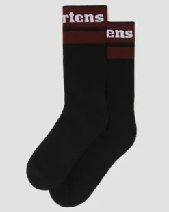 Calcetines Athletic con logo de mezcla de algodón ecológico in Negro