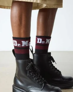 Calcetines Athletic con logo de mezcla de algodón ecológico in Negro