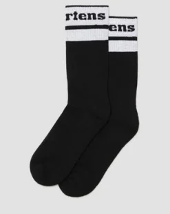 Calcetines Athletic con logo de mezcla de algodón ecológico in Negro & Blanco