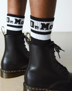 Calcetines Athletic con logo de mezcla de algodón ecológico in Negro & Blanco