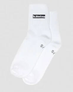 Calcetines cortos Athletic con logo de mezcla de algodón ecológico in Blanco