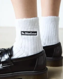 Calcetines cortos Athletic con logo de mezcla de algodón ecológico in Blanco