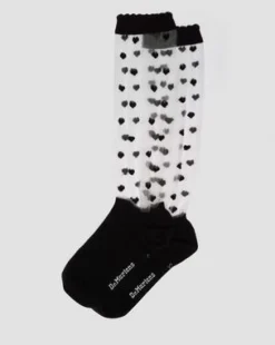 Calcetines cortos Heart Mesh en mezcla de algodón orgánico in Negro