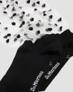 Calcetines cortos Heart Mesh en mezcla de algodón orgánico in Negro