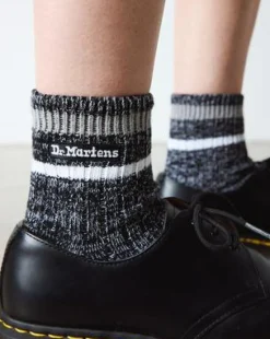 Calcetines cortos jaspeados de mezcla de algodón&nbsp; in Negro
