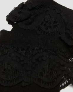Calcetines de algodón ecológico con volantes in Negro