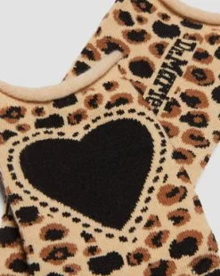 Calcetines de mezcla de algodón Leopard Heart&nbsp;&nbsp; in Cámel Claro