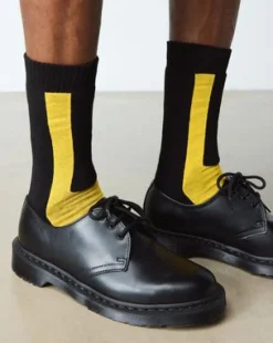 Calcetines Double Doc de mezcla de algodón ecológico in Negro