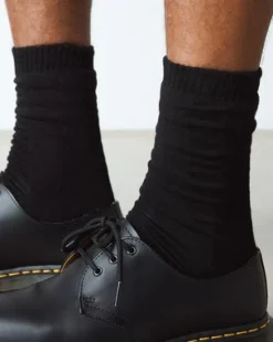 Calcetines Double Doc de mezcla de algodón ecológico in Negro