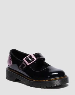 Merceditas Bex de piel Patent Lamper para junior in Negro