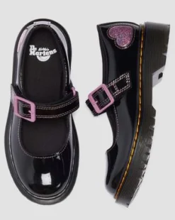 Merceditas Bex de piel Patent Lamper para junior in Negro