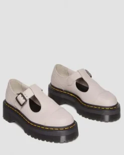 Merceditas con plataforma Bethan de piel Pisa in Vintage Taupe