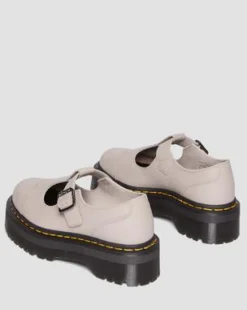 Merceditas con plataforma Bethan de piel Pisa in Vintage Taupe